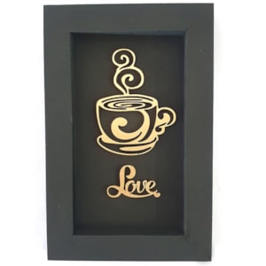 Quadro Moldura Café Love | Dourado