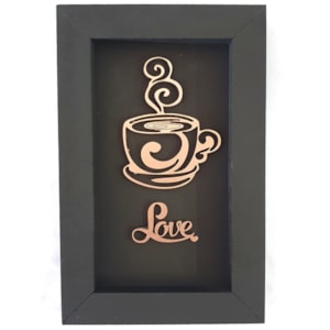 Quadro Moldura Café Love | Rose