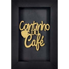 Quadro Moldura Cantinho do Café Vertical | Dourado