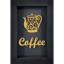 Quadro Moldura Coffe Bule | Dourado