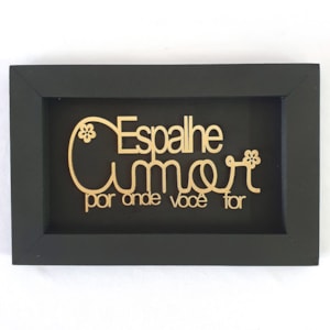 Quadro  Moldura Espalhe amor | Dourado
