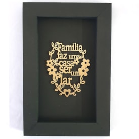 Quadro Moldura Família faz uma casa | Dourado