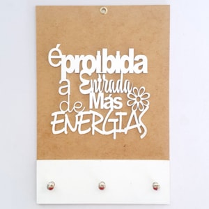 Quadro Porta Chaves | É proibido a entrada | Branco