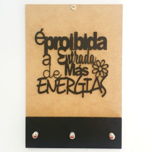 Quadro Porta Chaves | É proibido a entrada | Preto