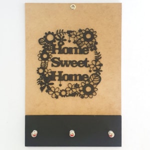 Quadro Porta Chaves | Home Sweet Home | Preto