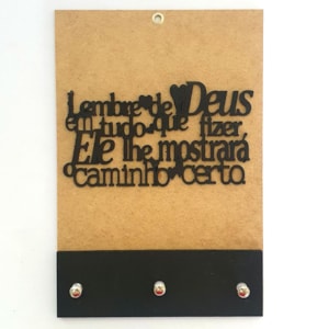 Quadro Porta Chaves | Lembre de Deus em tudo | Preto