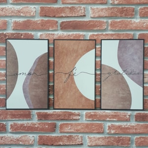 Quadros Mosaico Amor, Fé e Gratidão Moderno | A5 | UV