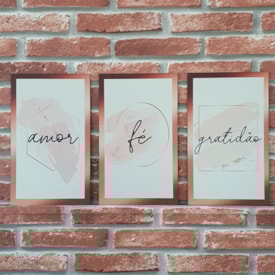 Quadros Mosaico Fé, Amor e Gratidão | A5 | UV