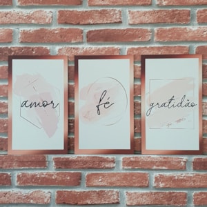 Quadros Mosaico Fé, Amor e Gratidão | A5 | UV