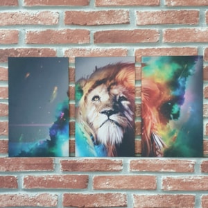 Quadros Mosaico Leão Aquarela | A5 | UV