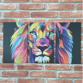Quadros Mosaico Leão Colorido (Lion Color) | A5 | UV