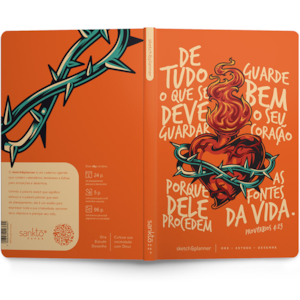 Segunda imagem do produto Sketch e Planner | Capa Brochura Coração em Chamas
