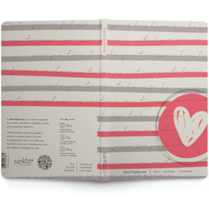 Segunda imagem do produto Sketch e Planner | Capa Brochura Coração Listrado