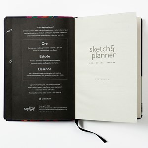 Sketch e Planner | Capa Brochura Coração Listrado