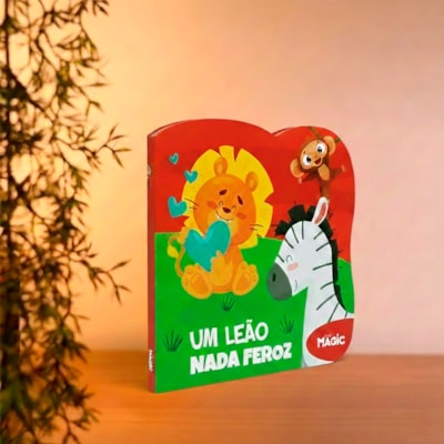 Segunda imagem do produto Um Leão Nada Feroz | Livros Magic | Cartonado Recortado