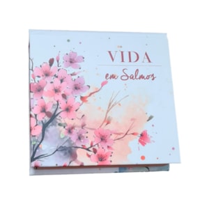 Vida em Salmos | Cerejeira Aquarelada | Inspiração e Promessas Caixinha de Versos Bíblicos